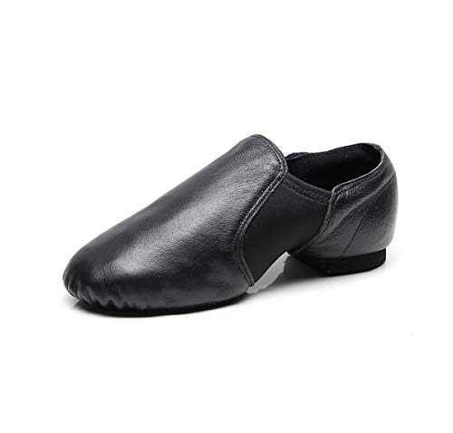 DoGeek Jazzschuhe Damen Tanzschuhe Mädchen aus Weichem Leder Dance Schuhe Geteilter Sohle für Kinder und Erwachsener (Bitte wählen Sie Zwei größere Größe) 43EU, Schwarz von DoGeek