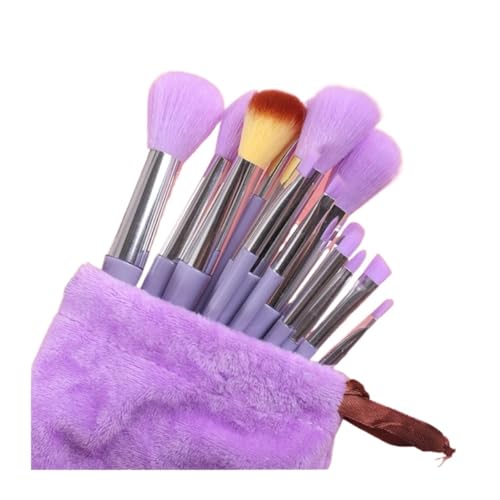 13-teiliges Make-up-Pinsel-Set, Make-up, Concealer-Pinsel, Rouge, Puder, Lidschatten, Highlighter, Foundation-Pinsel, Kosmetik, Beauty-Werkzeuge (Farbe: violetter Samtbeutel) von DoRysk