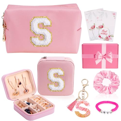 Personalisierte Geschenke für Frauen, Initialengeschenke für Frauen, Make-up-Tasche, Reise-Schmuckschatulle, Alphabet-Schlüsselanhänger, Geburtstagsgeschenke für Ehefrau, Mutter, Oma, Brautjungfern, von DoYoMo