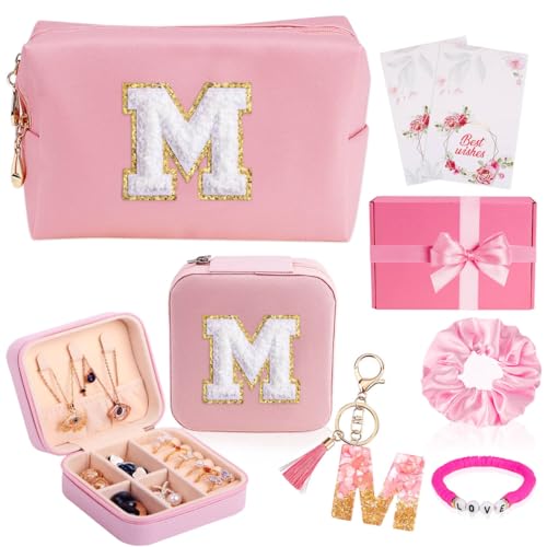 Personalisierte Geschenke für Frauen, Initialengeschenke für Frauen, Make-up-Tasche, Reise-Schmuckschatulle, Alphabet-Schlüsselanhänger, Geburtstagsgeschenke für Ehefrau, Mutter, Oma, Brautjungfern, von DoYoMo