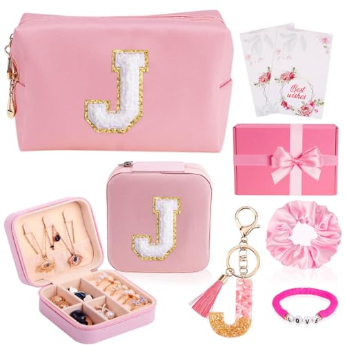 Personalisierte Geschenke für Frauen, Initialengeschenke für Frauen, Make-up-Tasche, Reise-Schmuckschatulle, Alphabet-Schlüsselanhänger, Geburtstagsgeschenke für Ehefrau, Mutter, Oma, Brautjungfern, von DoYoMo