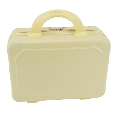 Make-up-Koffer, Kosmetikbox, Retro-Koffer-Design, 14-Zoll-Reißverschluss für Frauen für Toilettenartikel (Yellow) von Doact