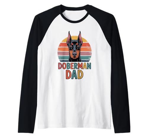 Herren Retro Doberman Dad Pinscher Dobbie Raglan Herren Retro Doberman Dad Pinscher Dobbie Raglan von Doberman Pinscher Dog Lover Gifts