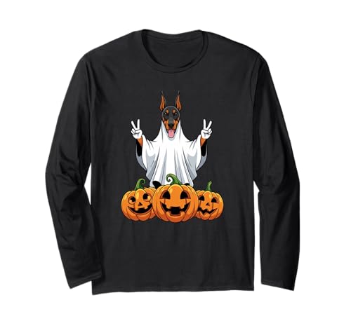Dobermann Pinscher Ghost Pumpkin Boo Halloween Herren Damen Langarmshirt Dobermann Pinscher Ghost Pumpkin Boo Halloween Herren Damen Langarmshirt von Doberman Pinscher Halloween Ghost Pumpkin Outfits