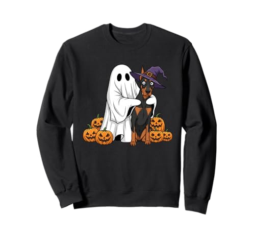 Ghost Doberman Pinscher Kürbis Halloween Kinder Herren Damen Sweatshirt Ghost Doberman Pinscher Kürbis Halloween Kinder Herren Damen Sweatshirt von Doberman Pinscher Lover Halloween Outfits Boy Girl