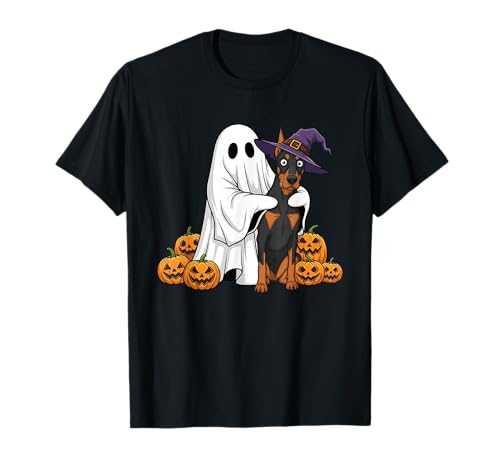 Ghost Doberman Pinscher Kürbis Halloween Kinder Herren Damen T-Shirt Ghost Doberman Pinscher Kürbis Halloween Kinder Herren Damen T-Shirt von Doberman Pinscher Lover Halloween Outfits Boy Girl