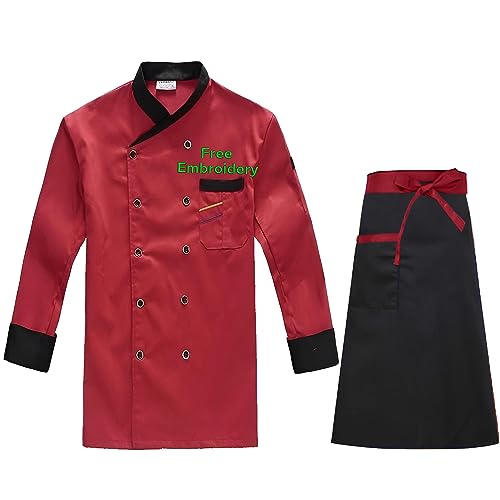 Dobraya Personalisierte Schwarze Bestickte Kochjacke Maßgeschneiderter Kochmantel Für Herren Restaurant-Küchenchef-Uniform, Unisex von Dobraya