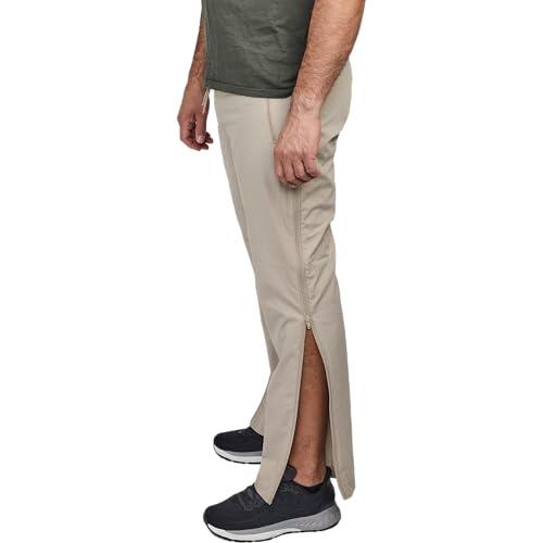 Dobsom Reha Hose Damen und Herren I Jogginghose seitlich zu öffnen I Sporthose Trainingshose mit durchgehendem Reissverschluss | Gr. M | Kurzgröße | Kurze Beinlänge von Dobsom