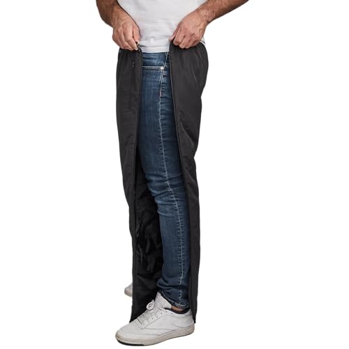 Dobsom Reha-Hose Damen und Herren gefüttert I Winter Sporthose Trainingshose mit durchgehendem Reißverschluss I Aufwärmhose Wintersport Funktionshose I Outdoor Überzieh Hose (XS) von Dobsom