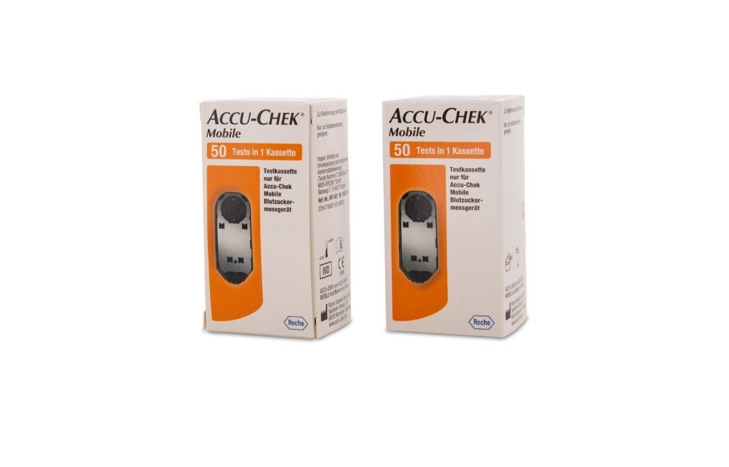 Roche Blutzucker-Teststreifen Accu-Chek Mobile Testkasette, Spar-Set 100-St., Innovative Diabeteskontrolle, Ohne Streifenwechsel von Roche
