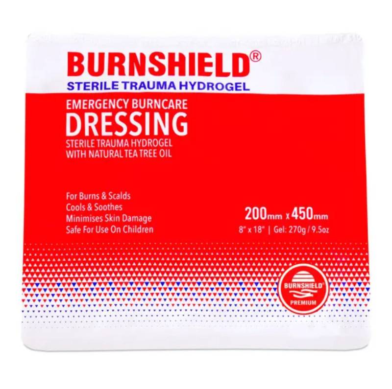 Burnshield Erste-Hilfe-Set Burnshield sterile Kompressen in verschiedene Größen, (Professionelles Set für Brandverletzungen, 1 St), Flexibles Material, Steril verpackt, Antibakterielle Wirkung von Burnshield
