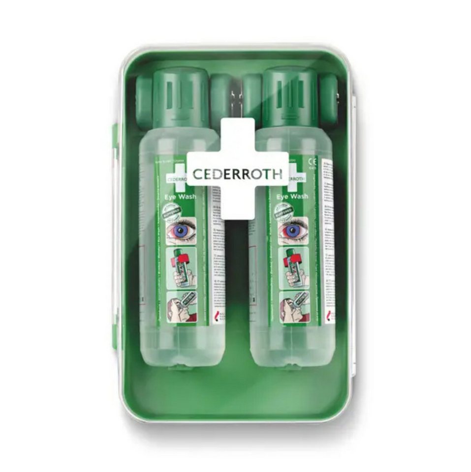 DocMed Erste-Hilfe-Set Cederroth Eye-Wash-Cabinet, (Augendusche Wandhalter, 1 St), Transparente Abdeckung, Lagerung bei +2 °C bis +40 °C von DocMed