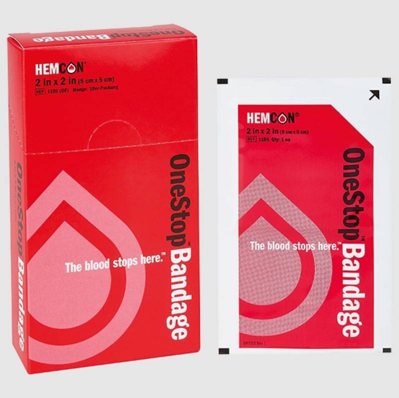 DocMed Erste-Hilfe-Set HemCon OneStop Bandage, (Notfall-Blutstillungsset, 1 St), Steril verpackt, Leicht und kompakt, Flexible von DocMed