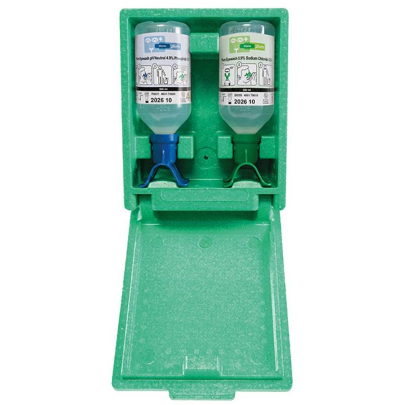 DocMed Erste-Hilfe-Set Plum Augen-Notfallstation DUO in Wandbox, (Erste Hilfe Set, 1 St), Kombination aus zwei Augenspüllösungen von DocMed