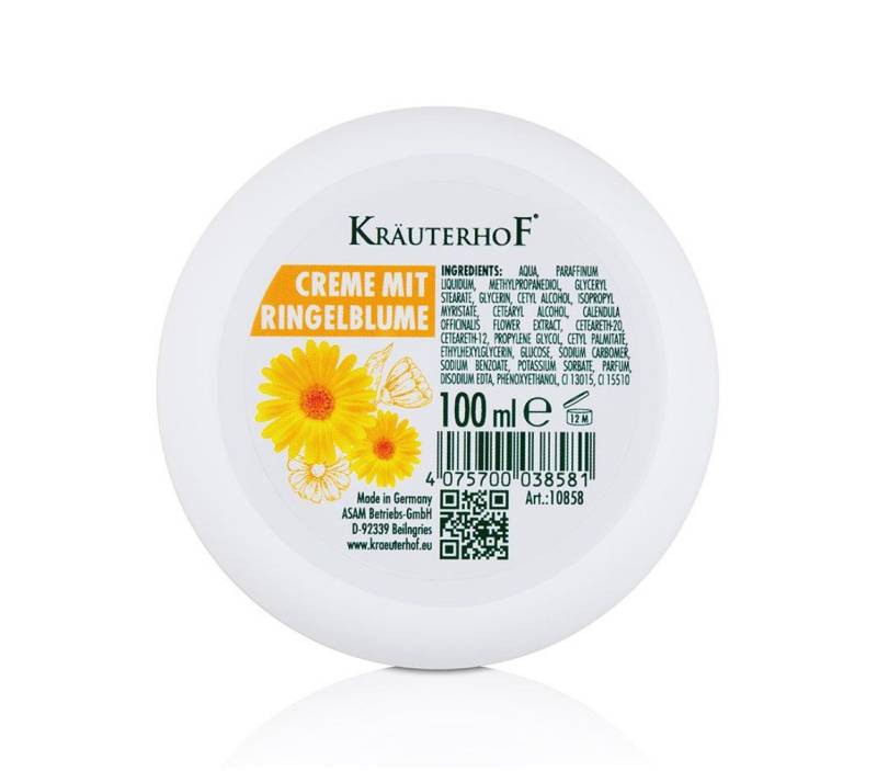 Kräuterhof Hautcreme KräuterhoF Creme mit Ringelblume 100 ml feuchtigkeitsspendende Creme, 1-tlg., natürlicher Ringelblumenextrak, Leicht einziehend von Kräuterhof