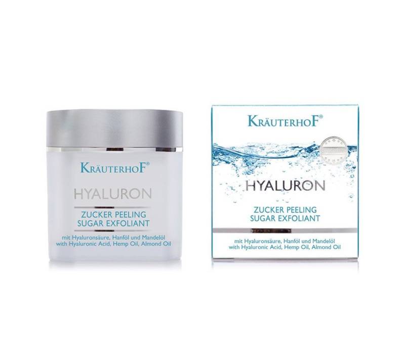 Kräuterhof Körperpeeling KräuterhoF Hyaluron Zuckerpeeling 250 g, 1-tlg., Enthält pflegendes Hanföl und Mandelöl, Angenehme Textur von Kräuterhof