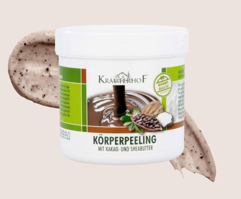 Kräuterhof Körperpeeling KräuterhoF mit Kakao- und Sheabutter 400 g, 1-tlg., Sanfte Peelingpartikel, unterstützt die Regeneration von Kräuterhof