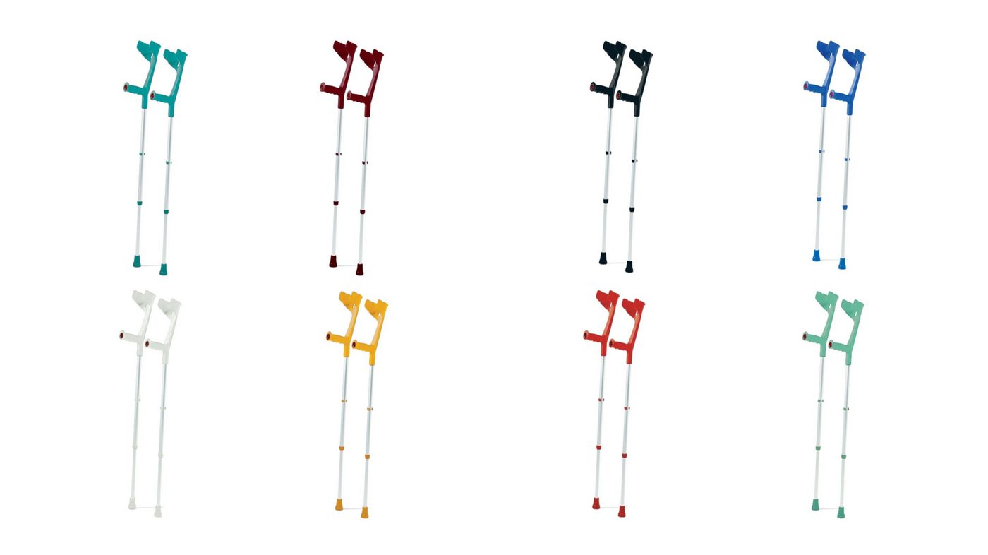 DocMed Unterarmkrücke Unterarmgehstützen in 8 verschiedenen Farben, Spar Set 2 Krücken, Ergonomischer Komfort, sehr leicht, Griffhöhe in 10 Stufen verstellbar von DocMed