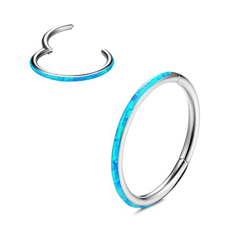 Dochais 1 Pcs Nasenring,Nasenring Aus Titan Opal,Septum Piercing 18G/1.0mm,16G/1.2mm,Nasenring Piercing Hypoallergener,Nasenpiercing Für Damen Herren,Piercing Schmuck von Dochais