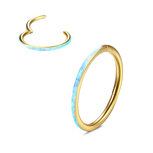 Dochais 1 Pcs Nasenring,Nasenring Aus Titan Opal,Septum Piercing 18G/1.0mm,16G/1.2mm,Nasenring Piercing Hypoallergener,Nasenpiercing Für Damen Herren,Piercing Schmuck von Dochais