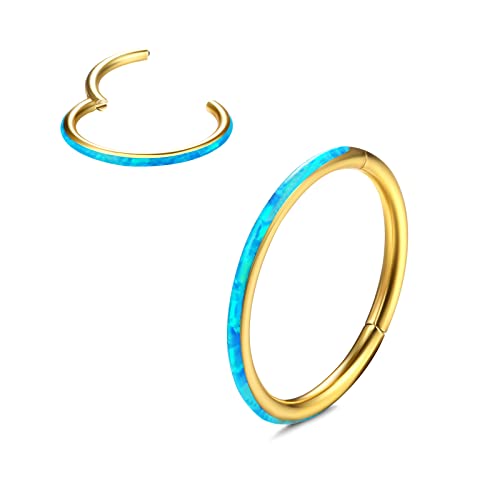 Dochais 1 Pcs Nasenring,Nasenring Aus Titan Opal,Septum Piercing 18G/1.0mm,16G/1.2mm,Nasenring Piercing Hypoallergener,Nasenpiercing Für Damen Herren,Piercing Schmuck von Dochais