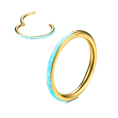 Dochais 1 Pcs Nasenring,Nasenring Aus Titan Opal,Septum Piercing 18G/1.0mm,16G/1.2mm,Nasenring Piercing Hypoallergener,Nasenpiercing Für Damen Herren,Piercing Schmuck von Dochais