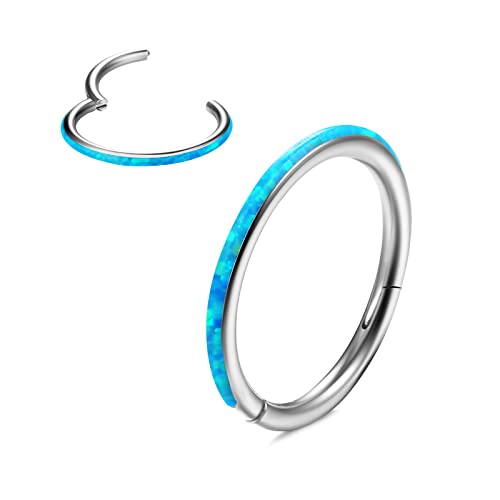 Dochais 1 Pcs Nasenring,Nasenring Aus Titan Opal,Septum Piercing 18G/1.0mm,16G/1.2mm,Nasenring Piercing Hypoallergener,Nasenpiercing Für Damen Herren,Piercing Schmuck von Dochais