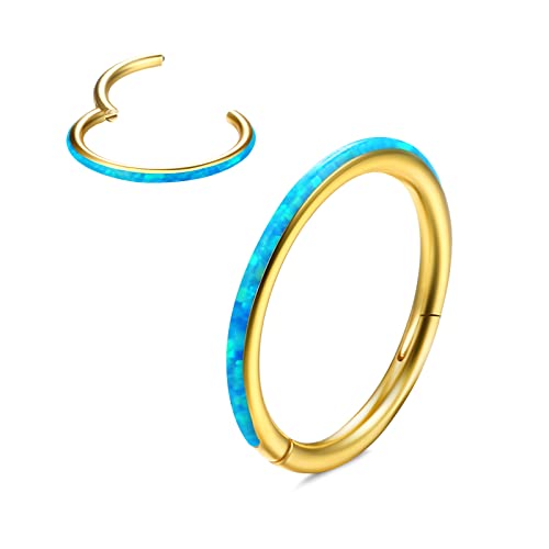 Dochais 1 Pcs Nasenring,Nasenring Aus Titan Opal,Septum Piercing 18G/1.0mm,16G/1.2mm,Nasenring Piercing Hypoallergener,Nasenpiercing Für Damen Herren,Piercing Schmuck von Dochais