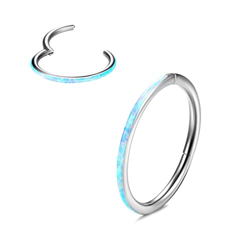 Dochais 1 Pcs Nasenring,Nasenring Aus Titan Opal,Septum Piercing 18G/1.0mm,16G/1.2mm,Nasenring Piercing Hypoallergener,Nasenpiercing Für Damen Herren,Piercing Schmuck von Dochais