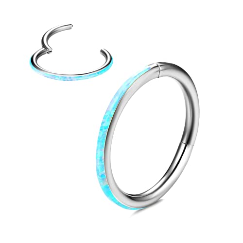 Dochais 1 Pcs Nasenring,Nasenring Aus Titan Opal,Septum Piercing 18G/1.0mm,16G/1.2mm,Nasenring Piercing Hypoallergener,Nasenpiercing Für Damen Herren,Piercing Schmuck von Dochais