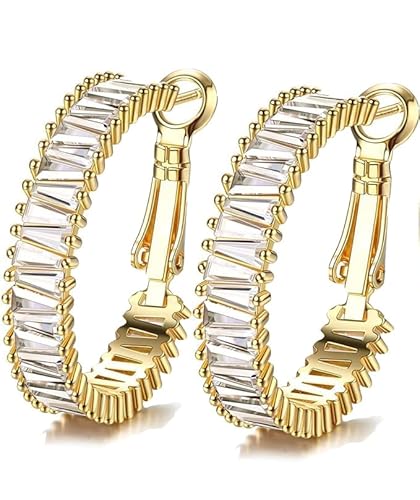 Dochais Creolen für Damen Mädchen 18K Vergoldete Ohrringe, Creolen Ohrringe mit Zirkonia Kreolen Huggie Ohrring with 925 Sterling Silver Post, Statement Hypoallergen Ohrringe Geschenke für Mädchen. Dochais Creolen für Damen Mädchen 18K Vergoldete Ohrringe, Creolen Ohrringe mit Zirkonia Kreolen Huggie Ohrring with 925 Sterling Silver Post, Statement Hypoallergen Ohrringe Geschenke für Mädchen. von Dochais