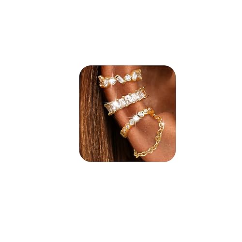 Dochais 3 Paar Ohrringe Damen 14K Gold Plated, Kleine Creolen, Huggie Stecker Ohrringe Set mit Flachen Rückteil 317L Chirurgischen Edelstahl Gold von Dochais