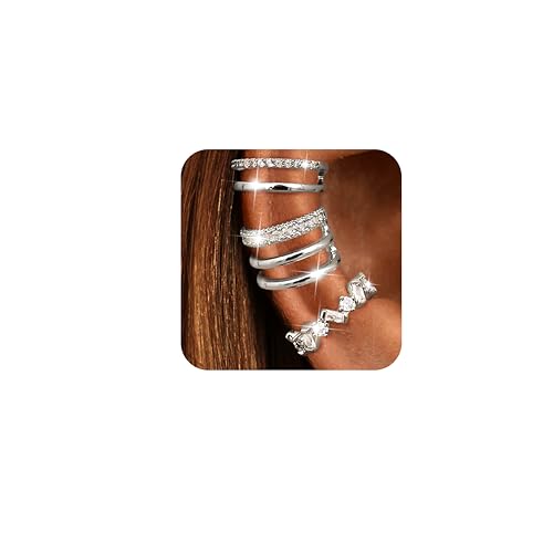 Dochais 3 Paar Ohrringe Damen 14K Gold Plated, Kleine Creolen, Huggie Stecker Ohrringe Set mit Flachen Rückteil 318L Chirurgischen Edelstahl Silber von Dochais