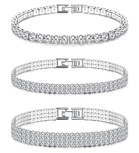 Dochais Tennis Armband Damen Silber, Diamant & Zirkonia Glitzer Armband Damen für Frauen, Mutter & Ehefrau, Geschenk von Dochais