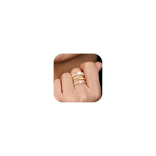 Dochais 3-teiliges Ringe Set 14K Vergoldet Damen Stapelbare Ringe Größe 54-62 (62) von Dochais