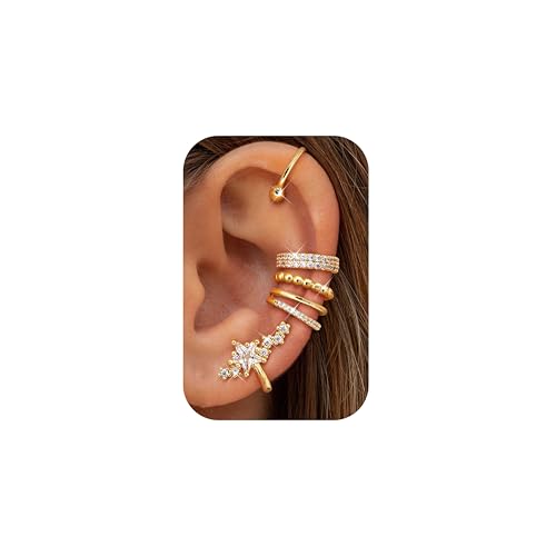 Dochais 5 Stück Ear Cuff Gold für Damen Ohrmanschette Ohne Ohrloch Fake Helix Piercing Clip Ear Cuff Wrap Earcuff Set Gold Ohrringe Fakepircings Ohr Ohrringe Manschette Knorpel Earcuffs für Mädchen B Dochais 5 Stück Ear Cuff Gold für Damen Ohrmanschette Ohne Ohrloch Fake Helix Piercing Clip Ear Cuff Wrap Earcuff Set Gold Ohrringe Fakepircings Ohr Ohrringe Manschette Knorpel Earcuffs für Mädchen B von Dochais