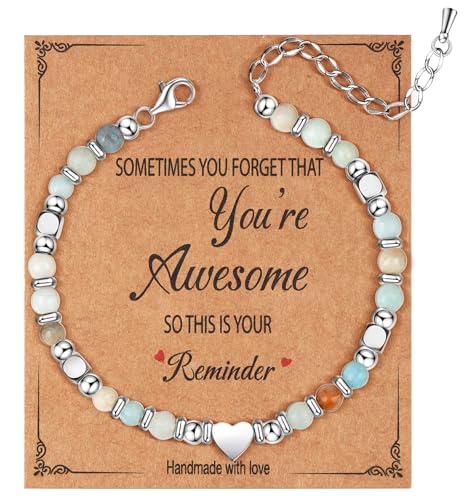 Dochais Damen Armband Silber 925, Natürlichen Heilsteine Armband Geschenke für Frauen Mädchen Armbander Geburtstagsgeschenk Edelsteinen Perlenarmband Damen von Dochais