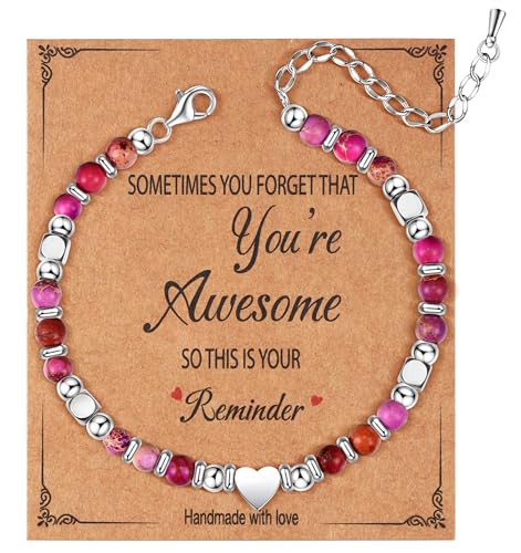 Dochais Damen Armband Silber 925, Natürlichen Heilsteine Armband Geschenke für Frauen Mädchen Armbander Geburtstagsgeschenk Edelsteinen Perlenarmband Damen von Dochais