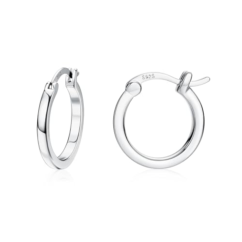 Dochais Gold Hoop Ohrringe für Frauen 14K Echtgold vergoldet Reifen mit 925 Sterling Silber Post Silver 15mm von Dochais