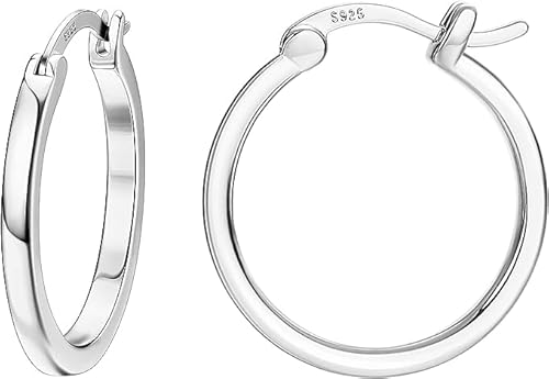 Dochais Gold Hoop Ohrringe für Frauen 14K Echtgold vergoldet Reifen mit 925 Sterling Silber Post Silver 20mm von Dochais