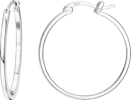 Dochais Gold Hoop Ohrringe für Frauen 14K Echtgold vergoldet Reifen mit 925 Sterling Silber Post Silver 40mm von Dochais