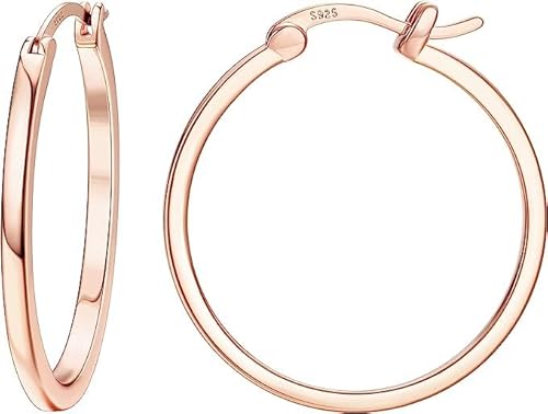 Dochais Gold Hoop Ohrringe für Frauen 14K Echtgold vergoldet Reifen mit 925 Sterling Silber Post Rose Gold 30mm Dochais Gold Hoop Ohrringe für Frauen 14K Echtgold vergoldet Reifen mit 925 Sterling Silber Post Rose Gold 30mm von Dochais