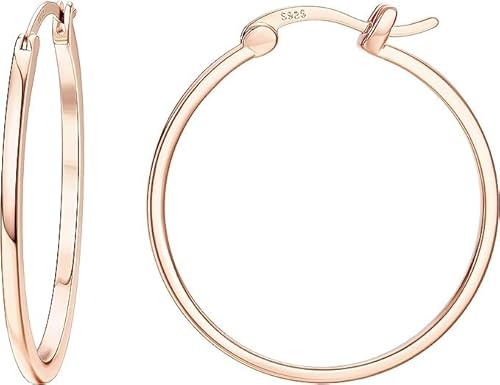 Dochais Gold Hoop Ohrringe für Frauen 14K Echtgold vergoldet Reifen mit 925 Sterling Silber Post Rose Gold 40mm Dochais Gold Hoop Ohrringe für Frauen 14K Echtgold vergoldet Reifen mit 925 Sterling Silber Post Rose Gold 40mm von Dochais