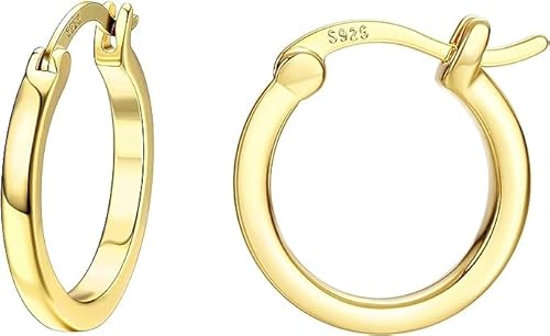 Dochais Gold Hoop Ohrringe für Frauen 14K Echtgold vergoldet Reifen mit 925 Sterling Silber Post Gold 15mm Dochais Gold Hoop Ohrringe für Frauen 14K Echtgold vergoldet Reifen mit 925 Sterling Silber Post Gold 15mm von Dochais