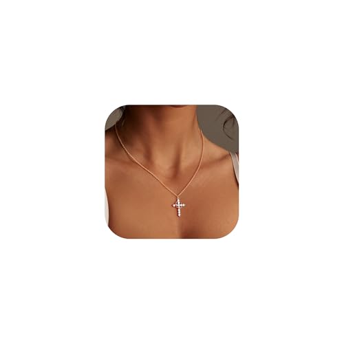 Dochais Kreuz Kette Damen Roségold Klein, Halskette Kreuz Damen, 14K Gold Vergoldet Kette Kreuz, Kreuz Kette mit Zirkonia, Halskette Choker Kreuz, Kette mit Kreuz Anhänger Roségold für Frauen Damen Dochais Kreuz Kette Damen Roségold Klein, Halskette Kreuz Damen, 14K Gold Vergoldet Kette Kreuz, Kreuz Kette mit Zirkonia, Halskette Choker Kreuz, Kette mit Kreuz Anhänger Roségold für Frauen Damen von Dochais