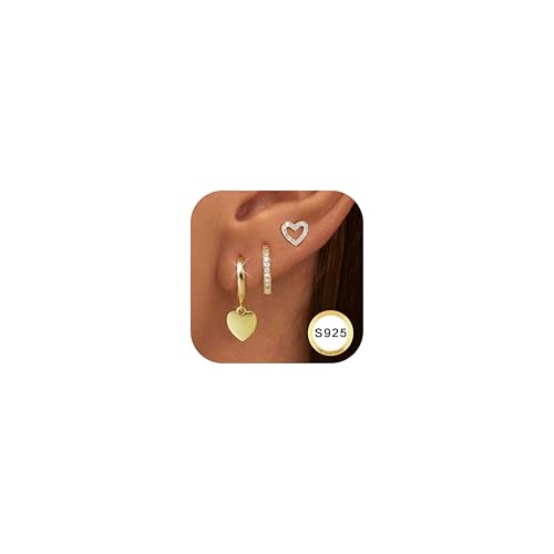Dochais 3 Paar Ohrringe Silber 925 für Damen Mädchen 14K Vergoldet Ohrstecker Silber 925 Kleine Creolen Gold Hypoallergen Ohrringe Hängend 5A Zirkonia Ohrring Set für Mehrere Piercings Dochais 3 Paar Ohrringe Silber 925 für Damen Mädchen 14K Vergoldet Ohrstecker Silber 925 Kleine Creolen Gold Hypoallergen Ohrringe Hängend 5A Zirkonia Ohrring Set für Mehrere Piercings von Dochais