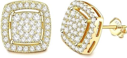 Dochais Ohrringe Silber 925 für Damen Herren, 14K Gold/Weißgold Quadratische Ohrstecker, Diamant Ohrring Ohrstecker Gold, Hypoallergene Ohrstecker Ohrschmuck Geschenk für Männer Damen Jungs Dochais Ohrringe Silber 925 für Damen Herren, 14K Gold/Weißgold Quadratische Ohrstecker, Diamant Ohrring Ohrstecker Gold, Hypoallergene Ohrstecker Ohrschmuck Geschenk für Männer Damen Jungs von Dochais