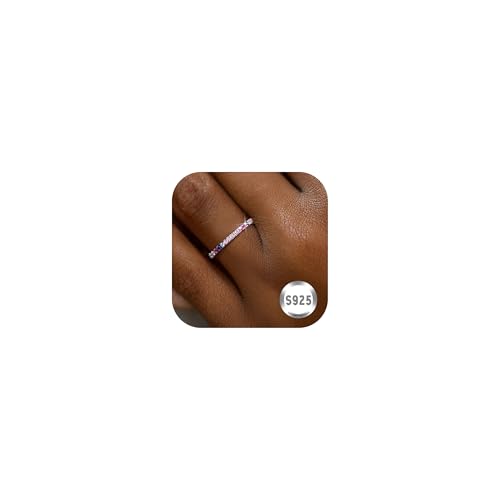 Dochais Ring 925 Sterling Silber Frauen | 14K Vergoldet Enternity Ring Bunte Zirkonia Fingerring Diamant Verlobungsring Trauringe Eheringe Promise Ringe Schmuck Geschenk für Damen von Dochais