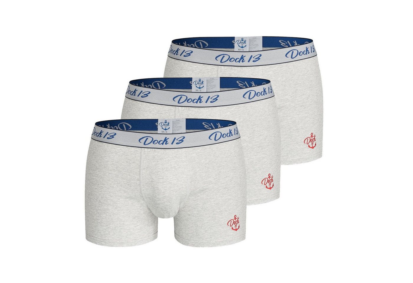 Dock13 Retro Boxer Dock13 Männer Unterhosen (3er Pack Boxershorts (3er-Set, 3-St., 3er-Pack) gewebter Bund, Logo als Stickerei von Dock13