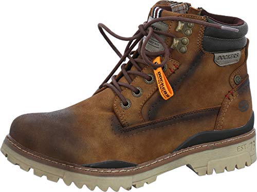 Dockers by Gerli Herren Combat Boots, Männer Stiefeletten,uebergangsschuhe,uebergangsstiefel,schnürstiefel,Stiefel,Bootee,braun,46 EU von Dockers by Gerli